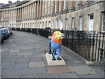 ST7465 : Plastic lion in front of Royal Crescent  by Paul Gillett