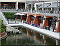 Canal wharf below The Mailbox in Birmingham