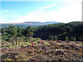 NH2814 : View from shooting tower in clear fell by Allt Bail' an Tuim Bhuidhe by Sarah McGuire