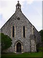 The west door and wall of Seaford College chapel