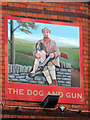 TQ7656 : The Dog and Gun sign by Oast House Archive