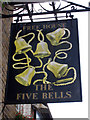 TQ5465 : The Five Bells sign by Oast House Archive
