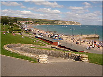 SZ0379 : Swanage: path to the beach by Chris Downer