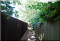 Fenced footpath off Castle Way, Leybourne