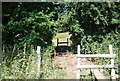 Double stile on the footpath south of Leybourne Grange