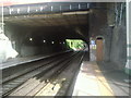 Underneath the road bridge at Streatham Hill station