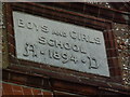 Date stone on the former school in Barnes Lane