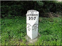 TM3687 : Milepost, London 107 by Adrian S Pye