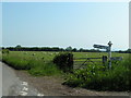 Road junction on the Somerset Levels