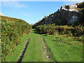 Track following line of old Tormore Quarry tramway