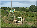 Footpath crossing Cock Ash Lane