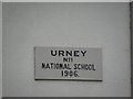 H3093 : Plaque, Urney No1 National School by Kenneth  Allen