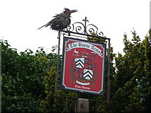 SO6185 : Bird sculpture on a pub sign in Burwarton village by Jeremy Bolwell