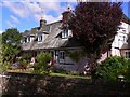 Pink cottages in Up Somborne