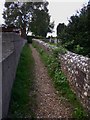 Footpath by churchyard in Kings Somborne