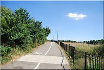 TQ7059 : Footpath and cycle lane north towards Leybourne by N Chadwick