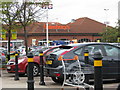 Busy carpark of Sainsbury