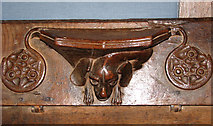 TL8741 : St Gregory's church in Sudbury - misericord by Evelyn Simak