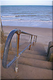 TG3434 : Steps to the Beach, Bacton, Norfolk by Christine Matthews