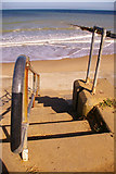 TG3434 : Steps to the Beach, Bacton, Norfolk by Christine Matthews