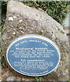 Blue plaque, medieval houses, Four Ash Street, Usk