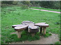 TQ7060 : Bee bench in Leybourne Lakes by David Anstiss