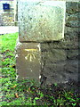 Benchmark on the Baptist Church, Bromsgrove