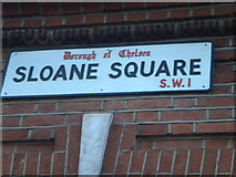 TQ2878 : Street sign, Sloane Square SW1 by Robin Sones