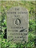 TR1838 : Close-up of the Path Marker on the North Downs by David Anstiss