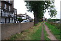 Flood wall by the Thames Path, Barnes