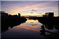 The Manchester Ship Canal just after sunset