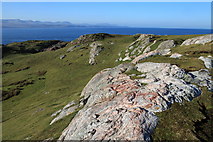 NG5954 : Rock outcrops on Eilean Tigh by Calum McRoberts