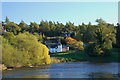 Houses at Dryburgh from the Tweed footbridge