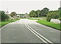 Approaching a sharp bend on the A755