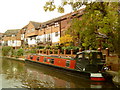 Narrowboat moored in Silsden