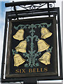 TQ9434 : Six Bells sign by Oast House Archive