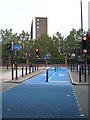 Cycle route CS3 crossing West India Dock Road