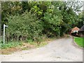 Public footpath along a track