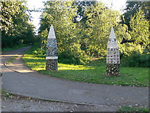 TQ2177 : Pillars at the eastern entrance to Duke's Meadows by Eirian Evans