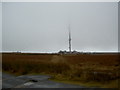 The TV mast disappears into the cloud