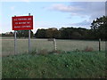 Sign near entrance to Fingrinhoe Range next to Lodge Lane