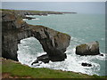 SR9294 : The Green Bridge of Wales, (natural arch) by Colin Park