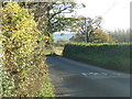 Minor road drops down to Nunnington Park Farm