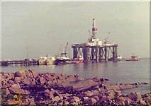 NK1345 : Drill Rig and Tugs in the bay at Peterhead by Iain Smith