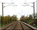 View along the Diss to Norwich railway line