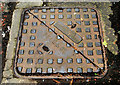 J3473 : Ulster Foundries manhole cover, Belfast (2) by Albert Bridge
