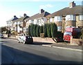 Newport : Brynglas Avenue houses between a bend and an empty site