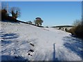 Farmland under snow near Cothercott Hill