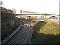 Railway lines approach Cogan Junction