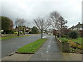 Approaching the staggered crossroads of Petworth Avenue, Amberley Drive and Falmer Avenue